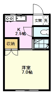 【間取り】 | パティオ・レオン | パティオ・レオン、202号室、１Ｋ