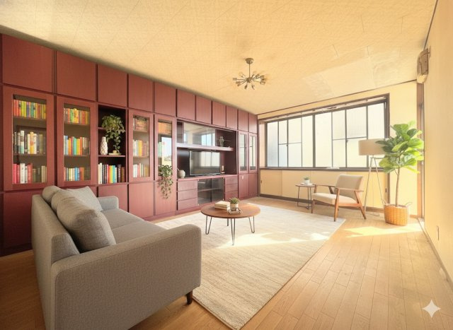 戸塚区平戸2丁目　中古戸建の居間・リビング|◆リビングは一日中太陽の光が射し込みます。家族が集まる空間は、自然と笑顔が溢れます！(家具はイメージ写真です）