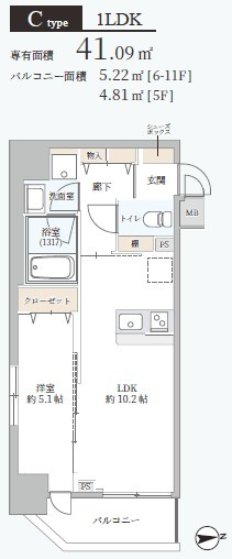 K-NEXT・南森町の間取り