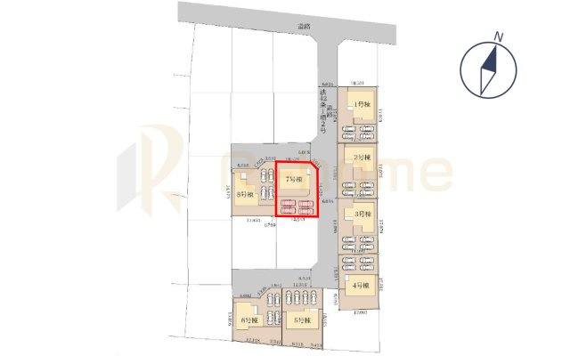 かすみがうら市下稲吉2期　新築戸建て　7号棟の区画図|大きなお買い物だからこそ、メリット・デメリットを伝えさせて頂きます。
R-homeにお任せください♪