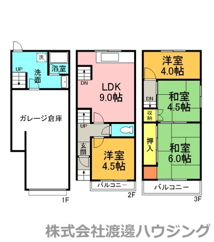 瓜破東4丁目貸家の間取り