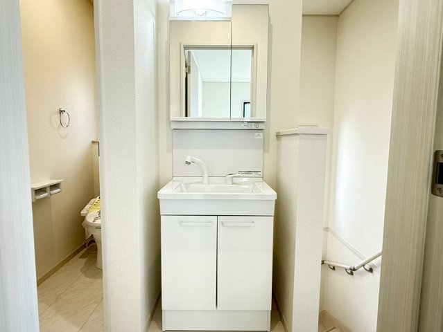 川越市南大塚4丁目　未入居一戸建て　4号棟の独立洗面台|独立洗面台、朝の身支度には欠かせません