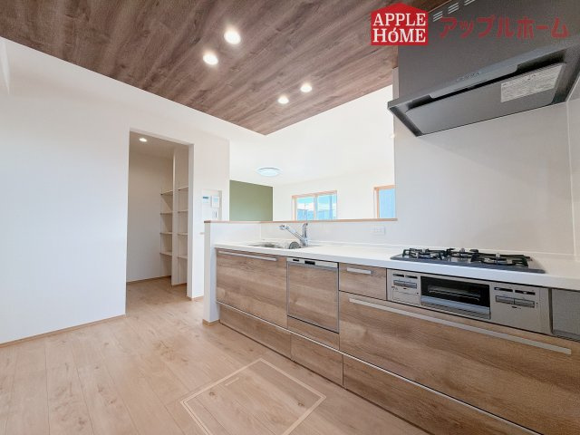 [新築住宅] 羽生市砂山 第1期 全20区画のキッチン|見栄えもよくお手入れもスムーズに出来ます。豊富な収納力もございますので、キッチンスペースをスッキリとお使い頂けそうです。