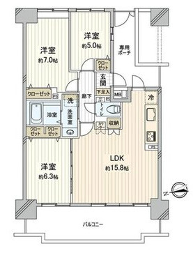 ダイアパレスリバーコート古市の間取り|フローリング・クロス全室張替、水回り設備交換などリフォーム済できれいな一邸です（R8.1月工事完了）