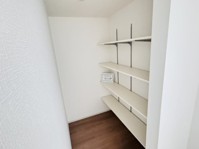 松戸市緑ヶ丘２丁目新築戸建【緑ヶ丘小学校：3分】の収納|キッチン裏・パントリースペース