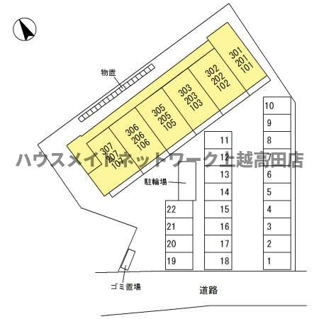 アクシア西本町の区画図|配置図
