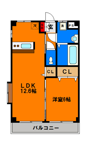 【間取り】 | ドルチェスカイⅡ | 広々１ＬＤＫ♪　いかがですか☆