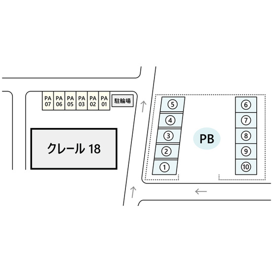 【間取り】 | クレール１８駐車場