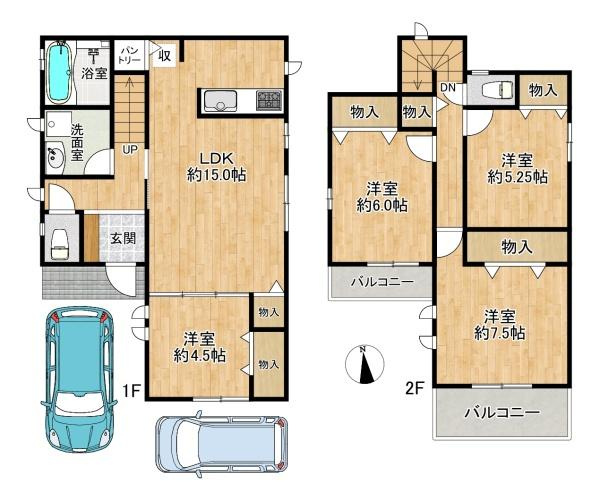 【間取り】 | 明石市藤ヶ丘2丁目　A号棟　新築戸建