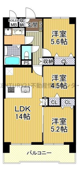 【間取り】 | ノバカネイチ阿波座２番館 | フルリフォーム物件(２０２５年６月上旬)