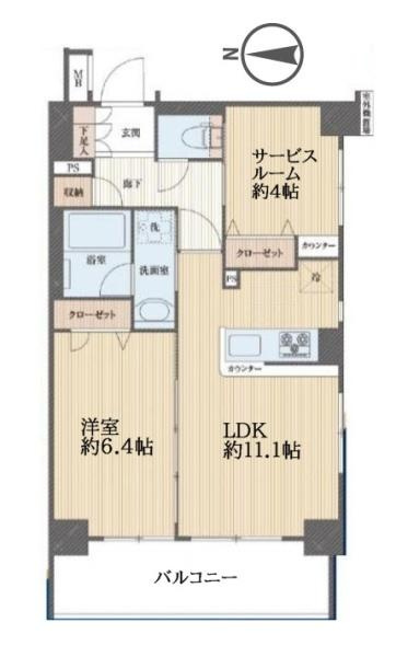 日神デュオステージ三ツ沢公園の間取り|収納が多く使いやすい間取りです。
