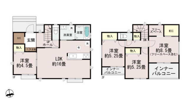 【間取り】 | 前橋市北代田町　A号棟