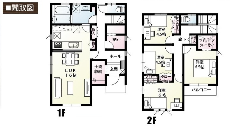【仲介手数料無料】新築戸建　東松山市松山町3-5-74（2号棟）の間取り