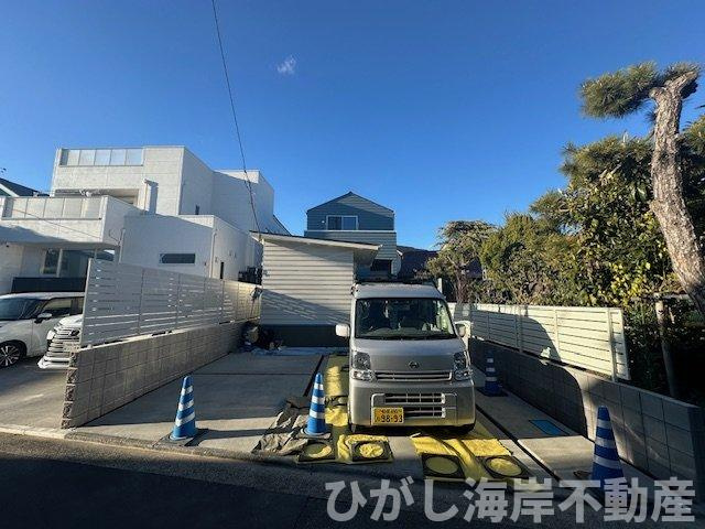 藤沢市辻堂5丁目　新築戸建の展望|1月29日撮影　建築中　現地外観