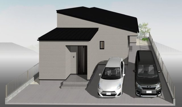 高知市鴨部4号地　売地（建築条件付き）の完成予想図|ゆとりある広さで駐車スペースもしっかり確保☆