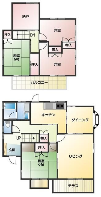 日高市武蔵台　中古戸建の間取り
