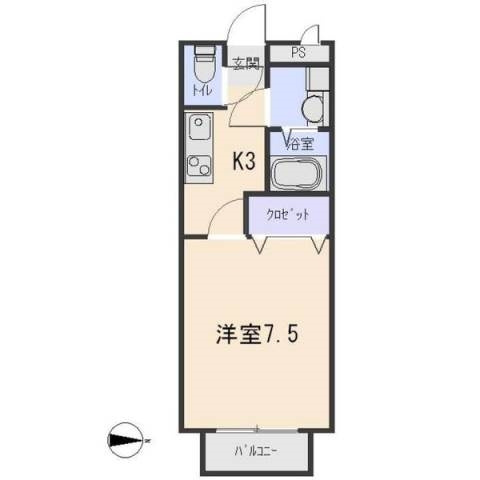 第５カネイ八帖北町アパートＡ棟の間取り
