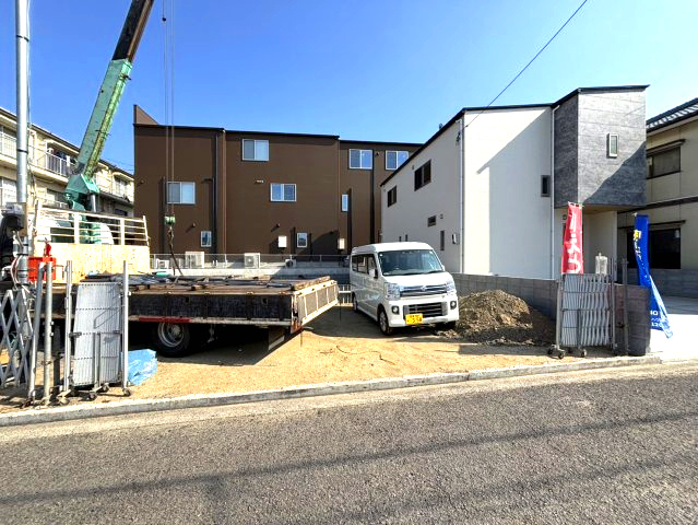 生石町の新築のおうち③　松山市生石町新築戸建の外観|落ち着いた雰囲気の外観です