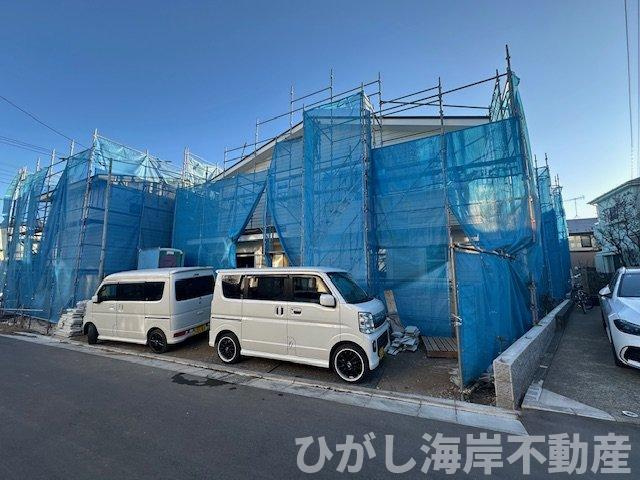 藤沢市辻堂東海岸1丁目　新築戸建　全４棟の前面道路含む現地写真|1月23日撮影　建築中　現地外観