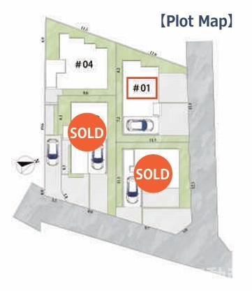 藤沢市辻堂東海岸1丁目　新築戸建　全４棟の区画図|対象♯1