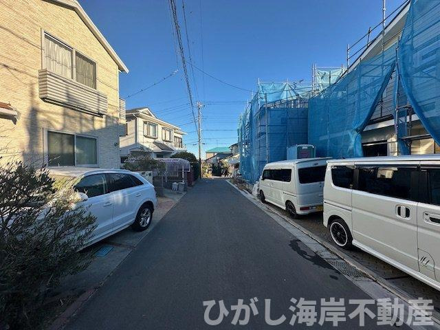藤沢市辻堂東海岸1丁目　新築戸建　全４棟の前面道路含む現地写真|1月23日撮影　建築中　現地外観
