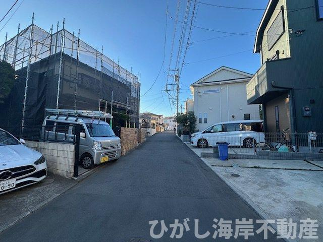 藤沢市辻堂東海岸1丁目　新築戸建　全４棟の前面道路含む現地写真|1月23日撮影　建築中　現地外観