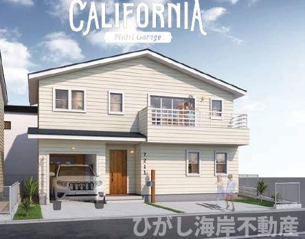 藤沢市辻堂東海岸1丁目　新築戸建　全４棟の外観パース|♯1イメージパスですので実際のものと多少異なります