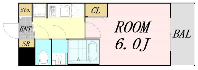 プレサンス四天王寺前夕陽ヶ丘ヴィリード　仲介手数料無料の間取り