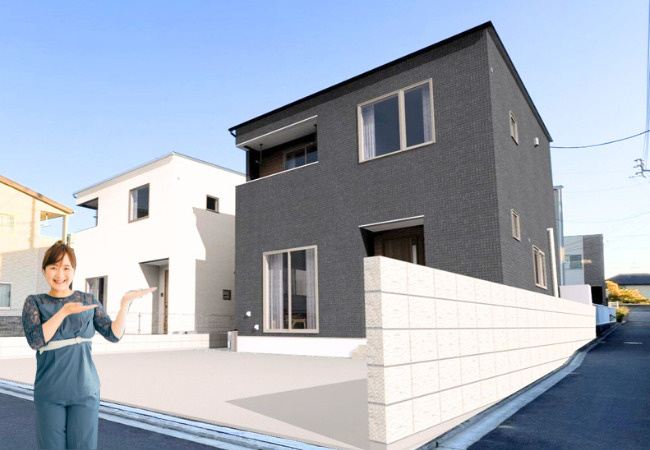 鴨川3丁目の新築のおうち①　松山市鴨川3丁目新築戸建の外観|外観パースです。現在建築中です！！