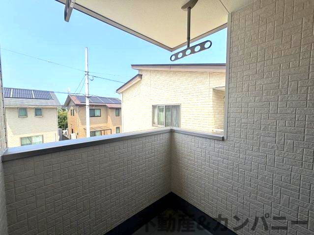 鴨川3丁目の新築のおうち②　松山市鴨川3丁目新築戸建のバルコニー|広々としたバルコニーです