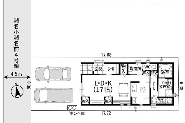 【区画図】 | 葵区瀬名2　新築戸建　B区画 | 2台並列駐車可能！ゆったりスペースで、駐車も楽ちん♪