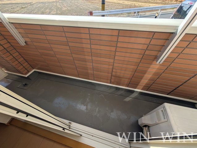 豊橋市下地町字境田のアパートのバルコニー