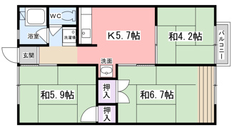 【間取り】 | サンハイツ大柳