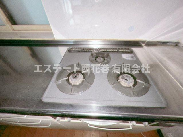 TY好地のキッチン|3口ガスコンロ付き