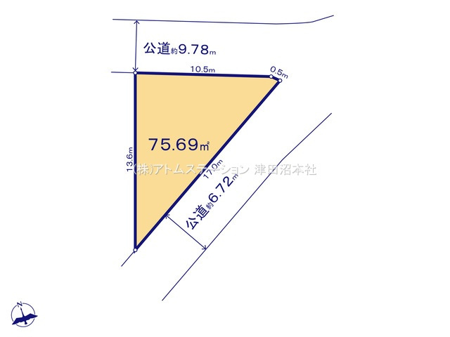 【土地図】 | アトムセレクト船橋市市場411　１区画