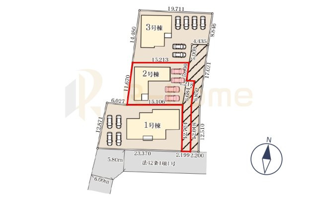 ひたちなか市田宮原1期　新築戸建て　2号棟の区画図|大きなお買い物だからこそ、メリット・デメリットを伝えさせて頂きます。
R-homeにお任せください♪