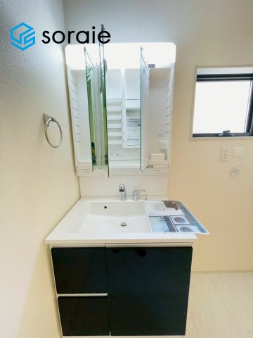 所沢市上新井第14期　新築戸建　全5棟　3号棟の独立洗面台|4/20　撮影