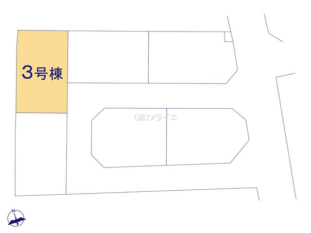 所沢市上新井第14期　新築戸建　全5棟　3号棟の区画図