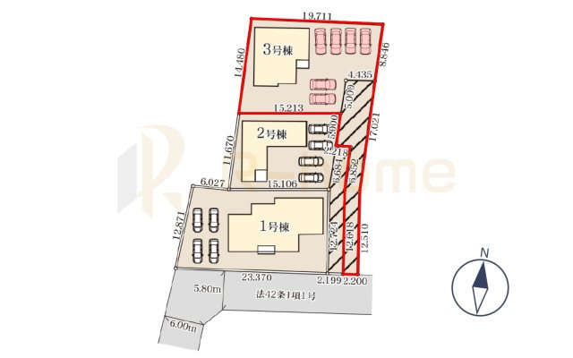 ひたちなか市田宮原1期　新築戸建て　3号棟の区画図|大きなお買い物だからこそ、メリット・デメリットを伝えさせて頂きます。
R-homeにお任せください♪