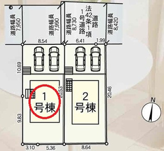 【区画図】 | 多摩市桜ヶ丘１丁目　全２棟　１号棟　仲介手数料無料 | １号棟です。