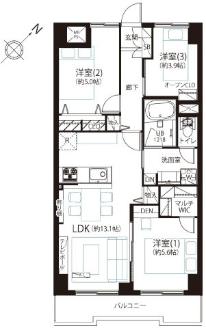 8階部分　南東向き住戸