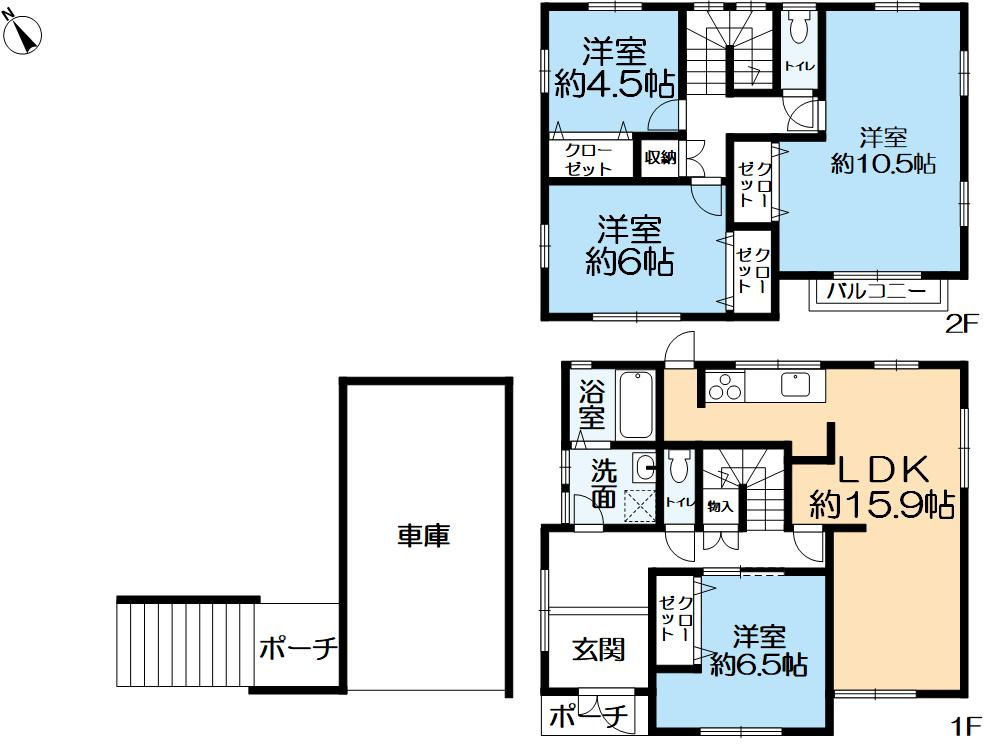 明石市朝霧台　中古戸建の間取り