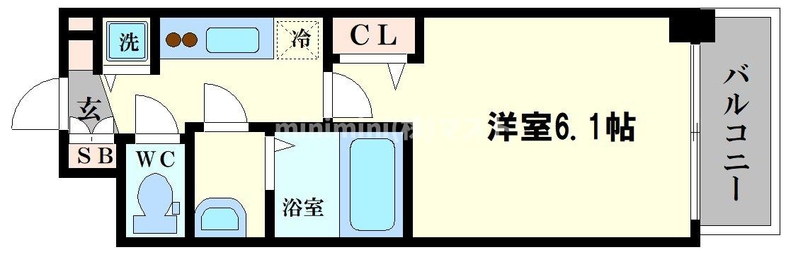 プレサンス心斎橋ブライトの間取り