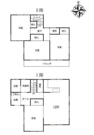 【中古】川越市府川リフォーム中古住宅の間取り