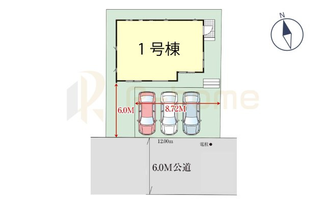 我孫子市古戸2期　新築戸建て　1号棟の区画図|大きなお買い物だからこそ、メリット・デメリットを伝えさせて頂きます。
R-homeにお任せください♪