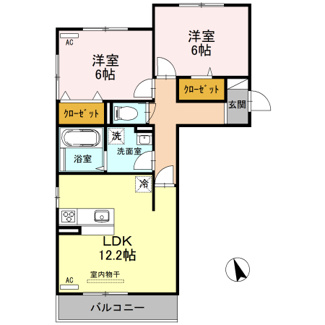 【間取り】 | ポートサイドヴィラ Ⅱ | 2LDK