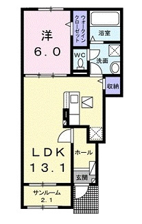 安芸高田市吉田町常友のアパートの間取り