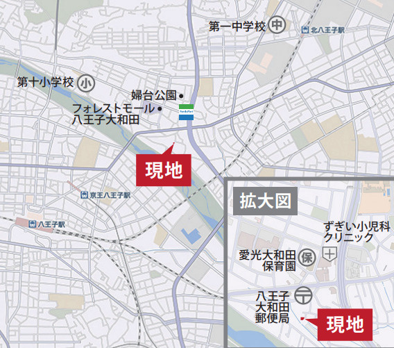 『八王子市新築戸建て』八王子市大和田町3-18-22【仲介手数料無料】の地図|～仲介手数料無料☆八王子ひなた不動産～八王子市大和田町　新築戸建て