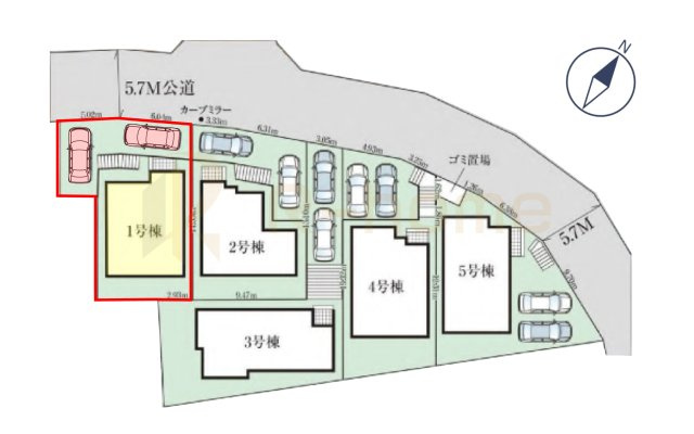 我孫子市台田4期　新築戸建て　1号棟の区画図|大きなお買い物だからこそ、メリット・デメリットを伝えさせて頂きます。
R-homeにお任せください♪