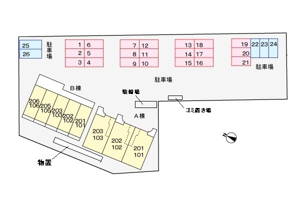 グランドゥール浜垣　Ｂの区画図
